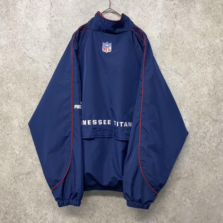 人気本物保証 希少プーマ製 NFLテネシータイタンズ 刺繍ナイロンジャケット IWkOL-m93209016119 US輸入90s 国産即納