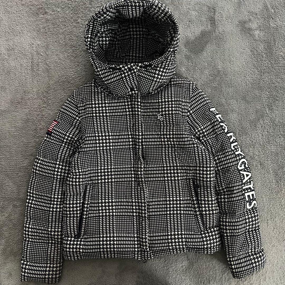 パーリーゲイツ ダウンジャケット 2way 千鳥柄 中綿 レディース M ゴルフ パーリーゲイツ ダウンジャケット 2way 千鳥柄 中綿 レディース M ゴルフ