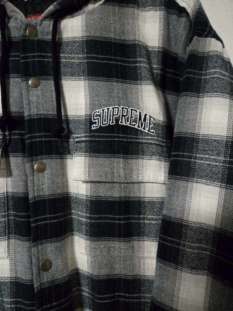 supreme quilted hooded plaid shirt Mサイズ