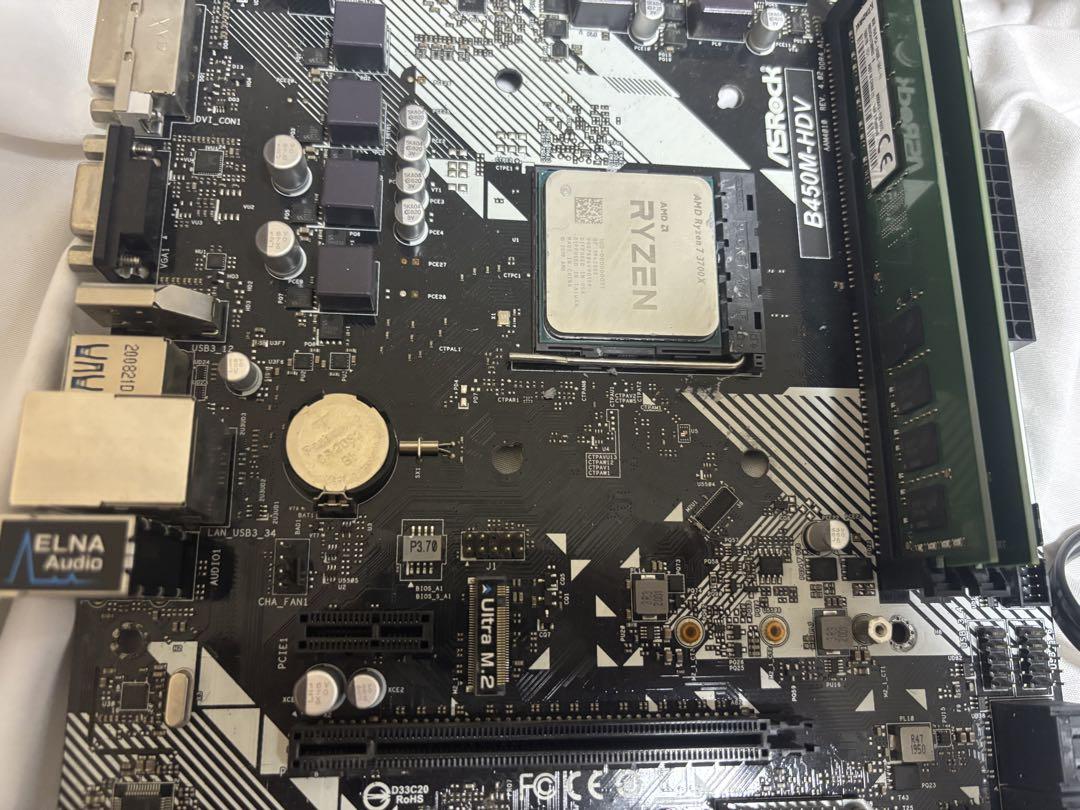 Ryzen7 3700x　& B450M　のジャンクセット Ryzen 7 3700X ASRock B450M 他まとめ売り ジャンク