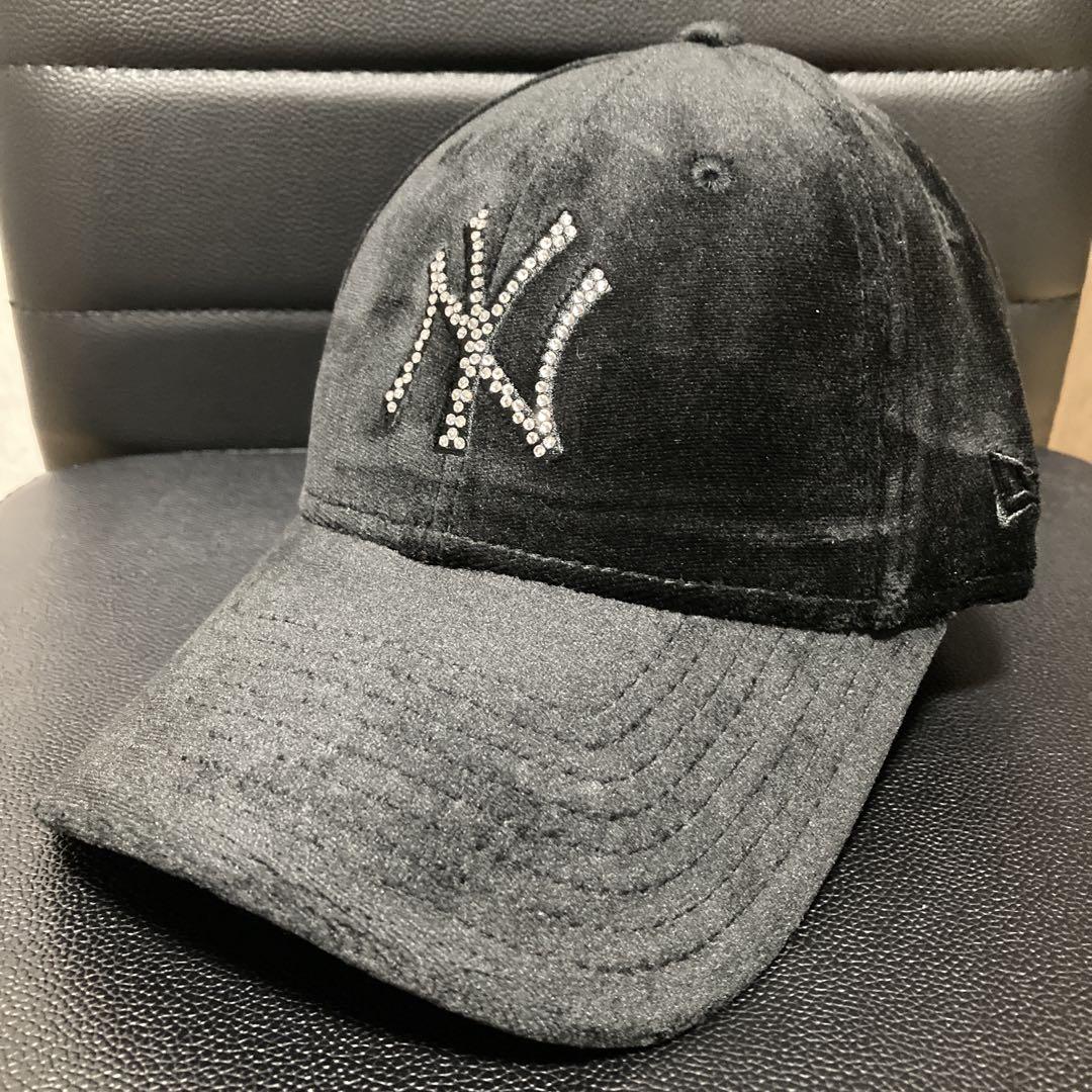 訳あり品　NEW ERA ニューエラ　黒xストーンロゴ　ベロア　9FORTY