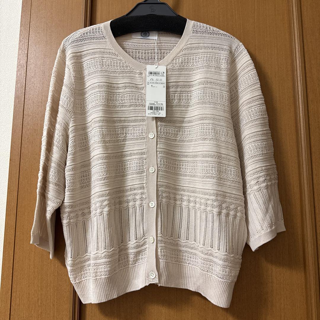 新品 J.PRESS レーシーパターン半袖カーディガン L 新品 J.PRESS レーシーパターン半袖カーディガン L