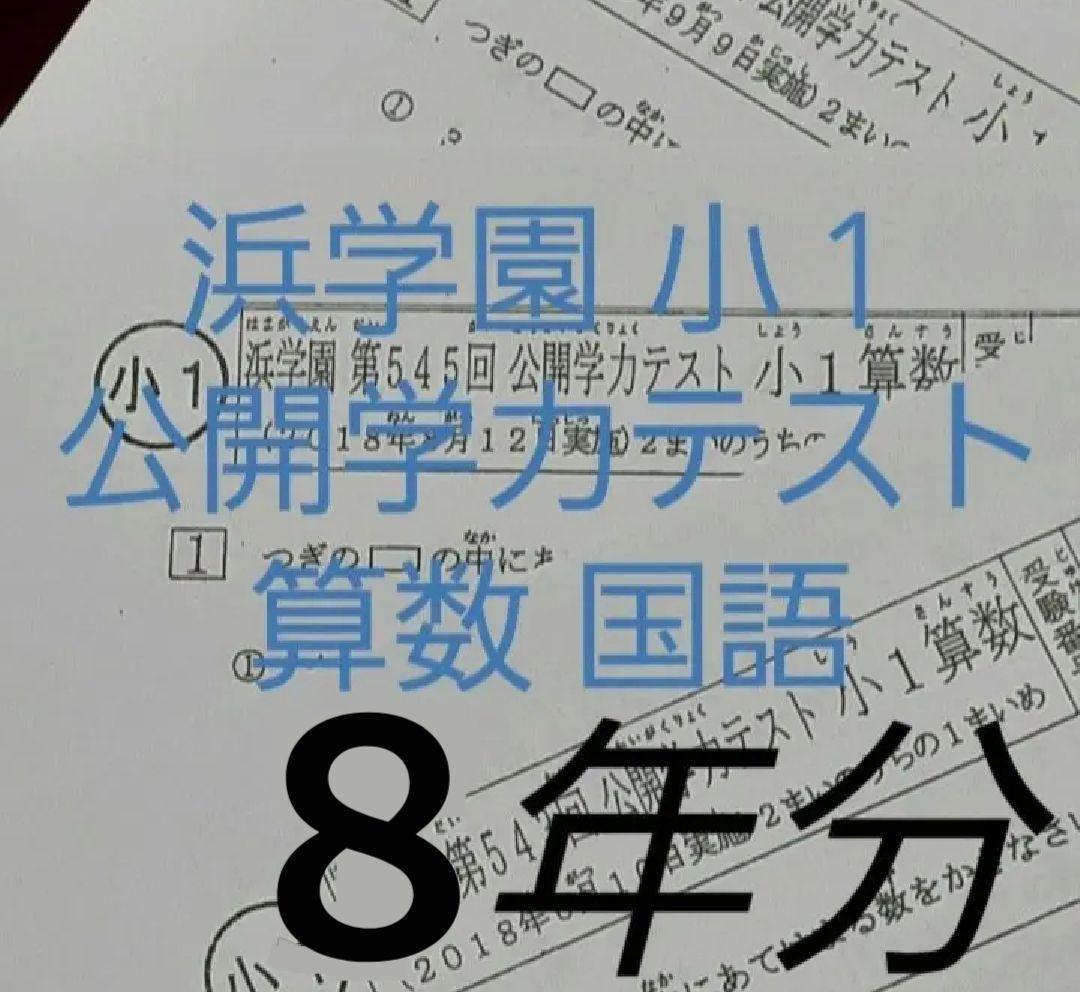 浜学園　小１　2024~18年.15年　８年分　公開学力テスト 浜学園 小1 2024~18年.15年 8年分 公開学力テスト