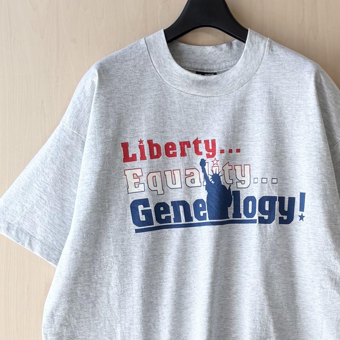 90s USA製古着　ヴィンテージ　メッセージTシャツ　風刺　自由の女神　霜降り