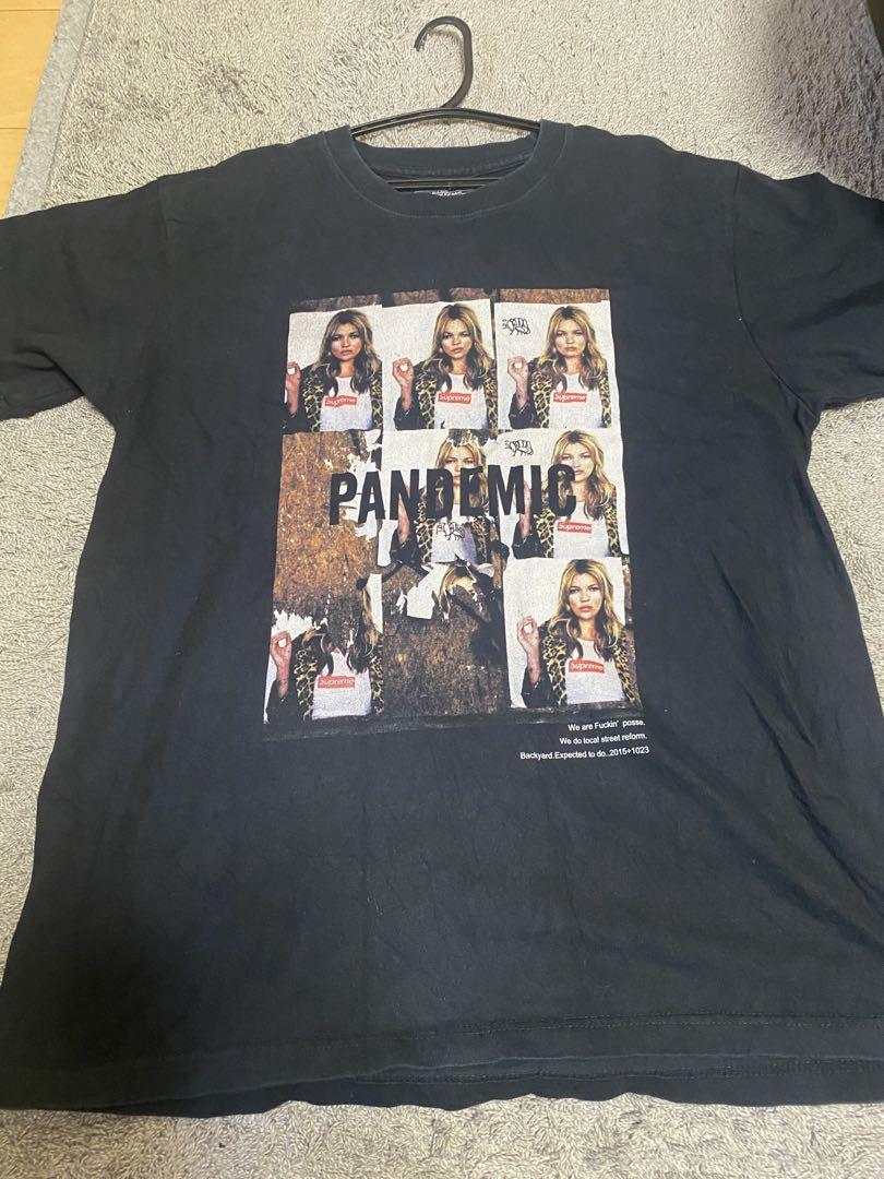超希少　PANDEMIC ブラック Tシャツ　ケイトモス　supremeトップス