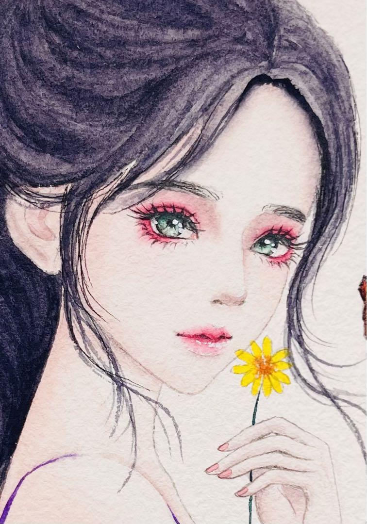 『置いていくもの』（手描きイラスト・オリジナル・絵画・水彩画・人物画・原画） 変わらないもの』（手描きイラスト・オリジナル・絵画・水彩画