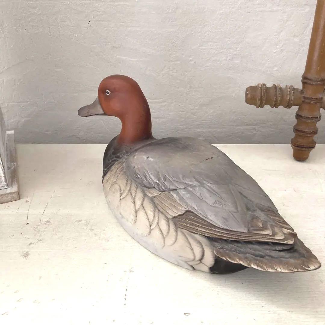 アンティーク 野鴨　デコイ　イギリス　オブジェ ハンドメイド 鳥