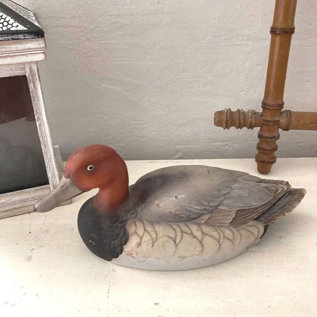 アンティーク 野鴨　デコイ　イギリス　オブジェ ハンドメイド 鳥