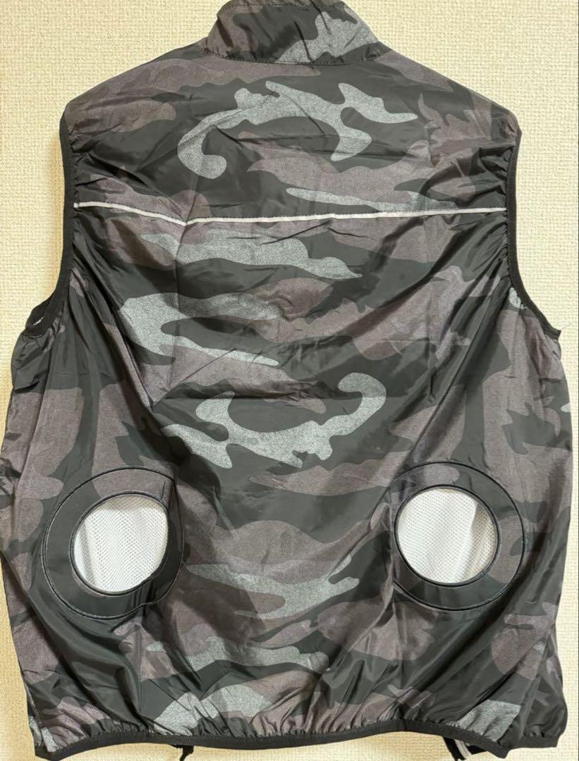 新品未使用　空調服　ベスト　ファン：12V サイズ：L 色：迷彩（黒）