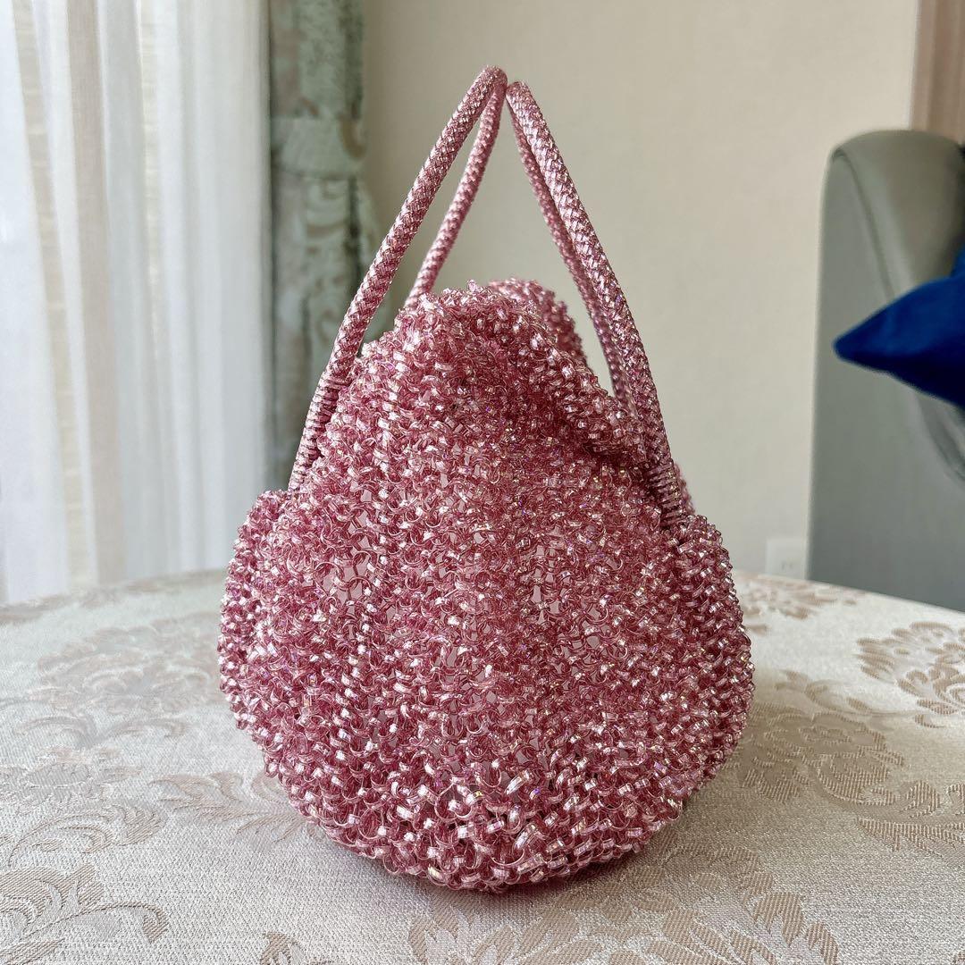 美品 アンテプリマ 可愛いハンドバッグ ターンロック ピンク