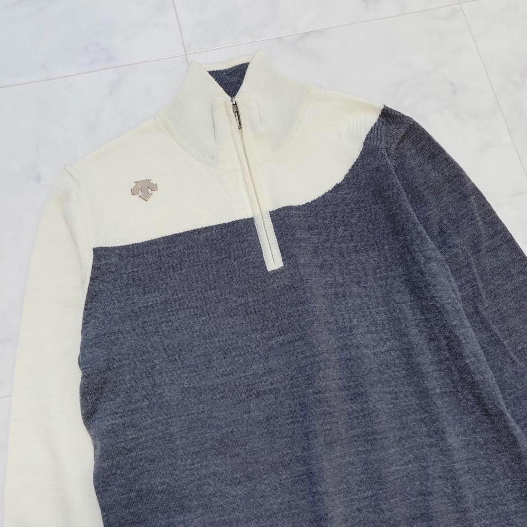 DESCENTE 定価2.4万 ジップスタンド セーター M バイカラー