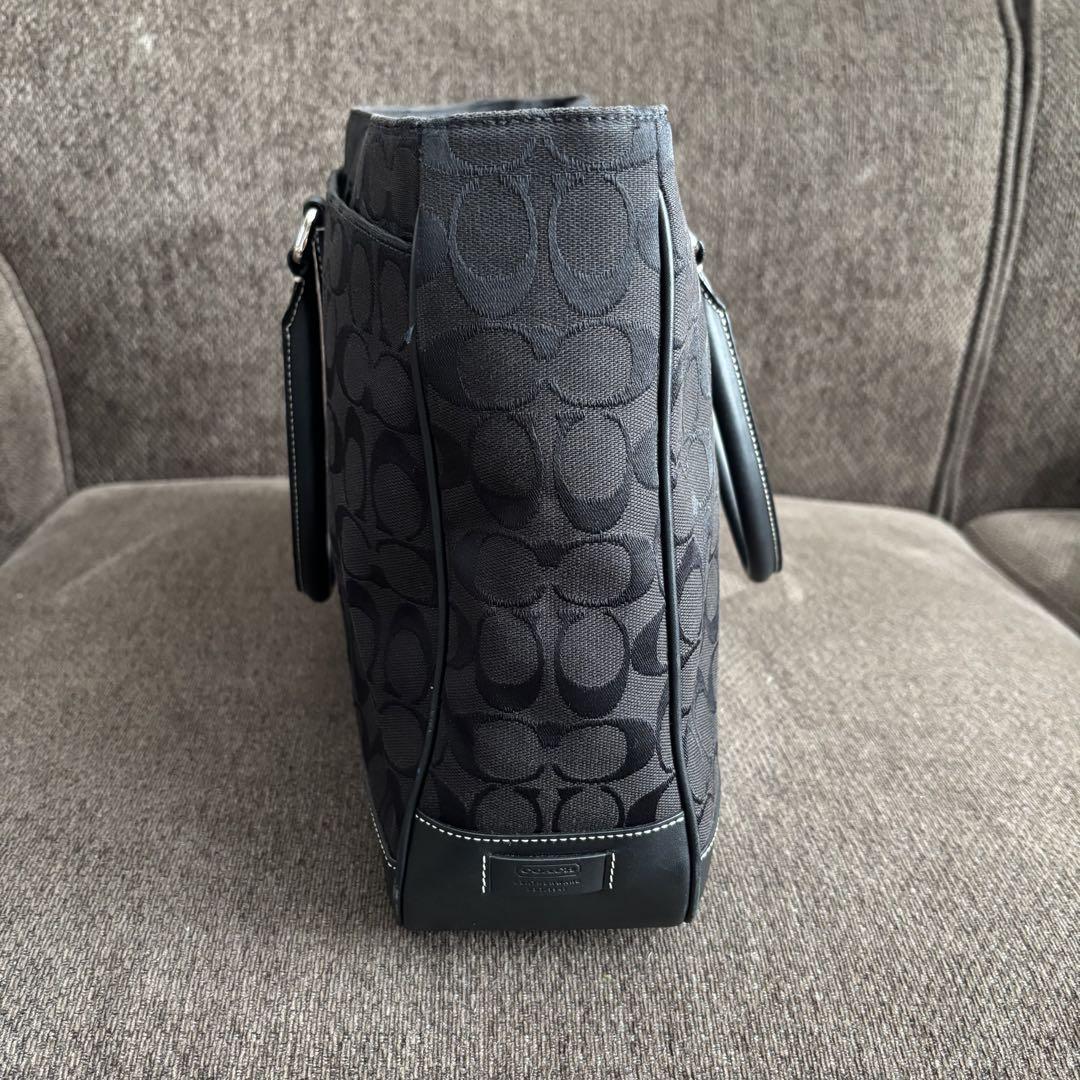 【大幅値下げ】COACHコーチ シティ シグネチャー ビジネス トートバッグ COACH】コーチ ブラック トート ビジネスバッグ シグネチャー 美