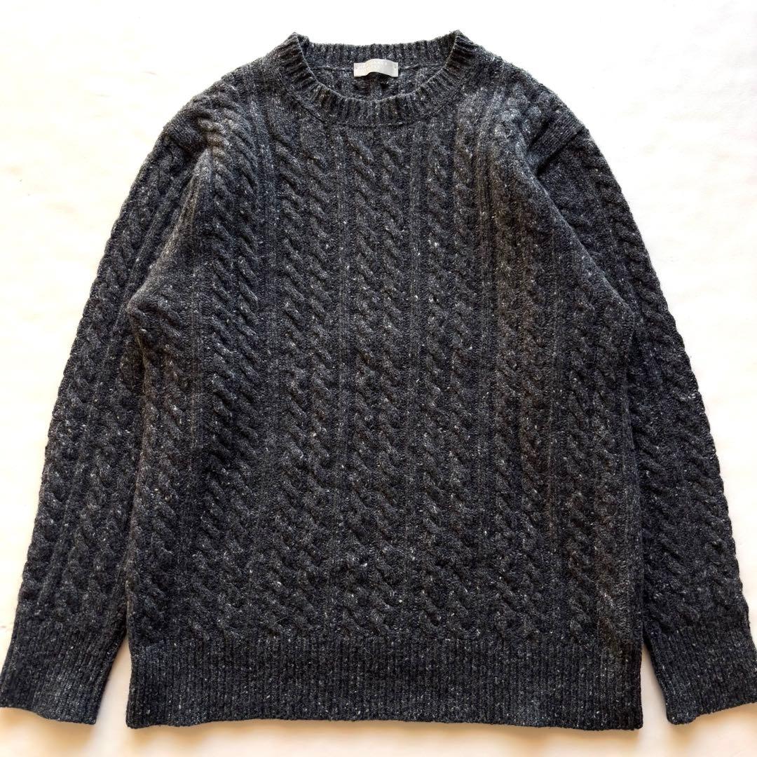 スコットランド製 マーガレットハウエル ウールカシミヤクリケットニット 5.3万 2023 美品マーガレットハウエル ウールカシミヤ モックネック