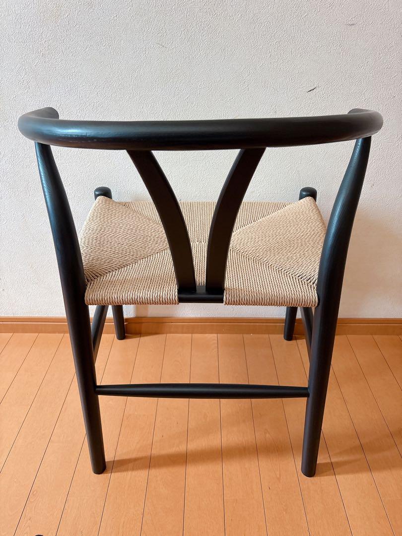 ペーパーコード 北欧デザインYチェア 黒　ブラック　2リプロダクト品　椅子　イス