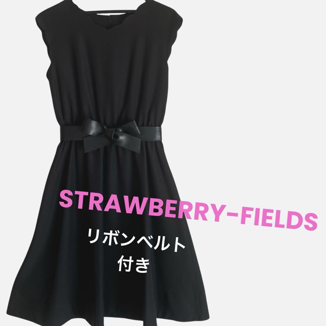 【新品】ストロベリーフィールズ ノースリーブ 膝丈ワンピース グリーン リボン 2025年最新】STRAWBERRY-FIELDS カラー：グリーン系
