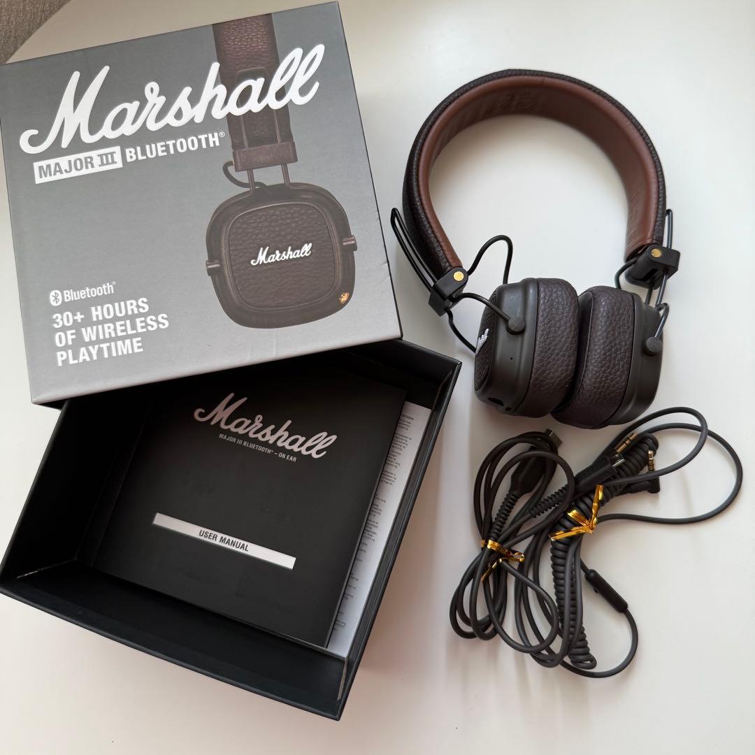 Marshall MAJOR Ⅲ ワイヤレスヘッドフォン　茶色