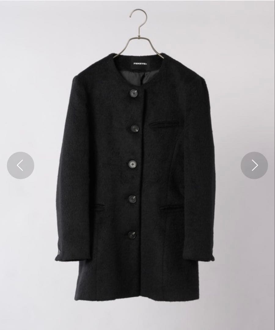 FEKETE ウール ジャケット コート ブラック 黒 ワンピース 韓国 FEKETE ウール ジャケット コート ブラック 黒 ワンピース 韓国