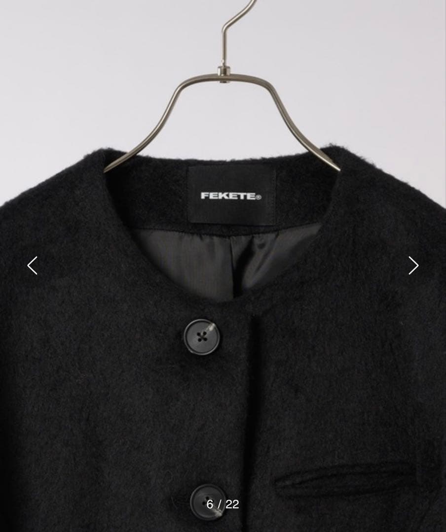 FEKETE ウール ジャケット コート ブラック 黒 ワンピース 韓国 FEKETE ウール ジャケット コート ブラック 黒 ワンピース 韓国