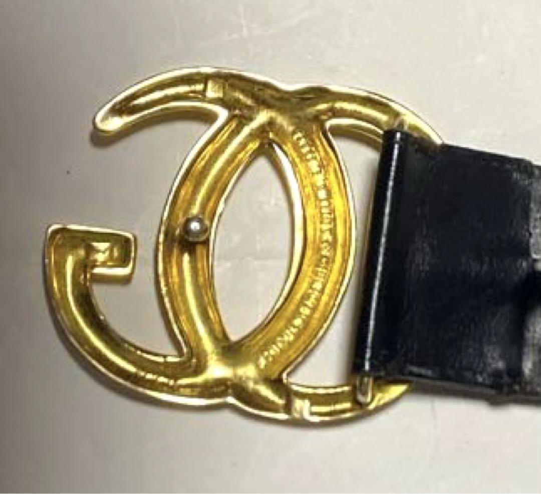 GUCCI黒 レザー ダブルＧバックル