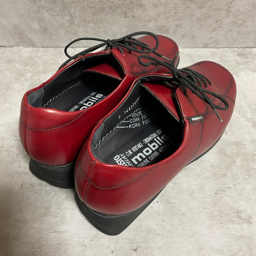 【メフィストモビルス】(6 1/2) コンフォートシューズ レッド レザー調