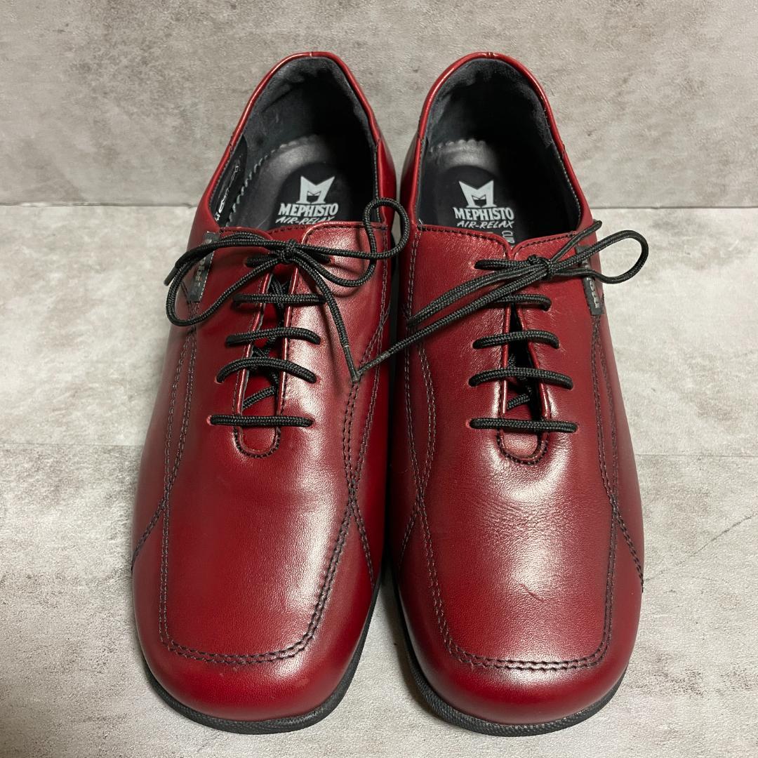 【メフィストモビルス】(6 1/2) コンフォートシューズ レッド レザー調