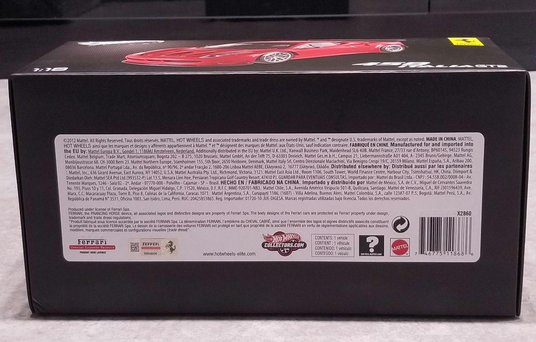 1/18 HOTWHEELS ELITE フェラーリ458 ITALIA GT2