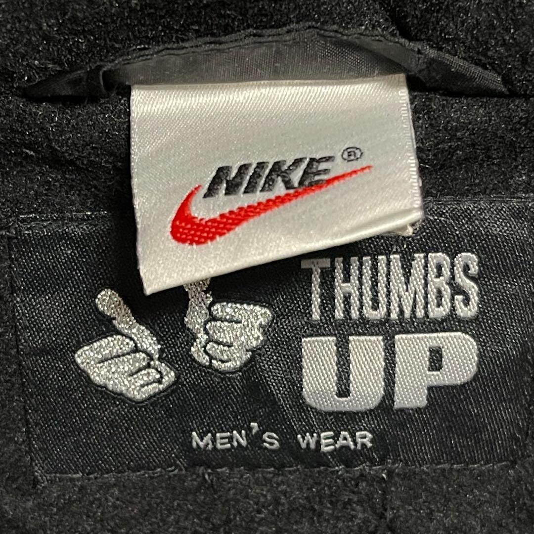90s白タグ　NIKE　ナイキ　ナイロンジャケット　バックロゴ刺繍　ブラック黒