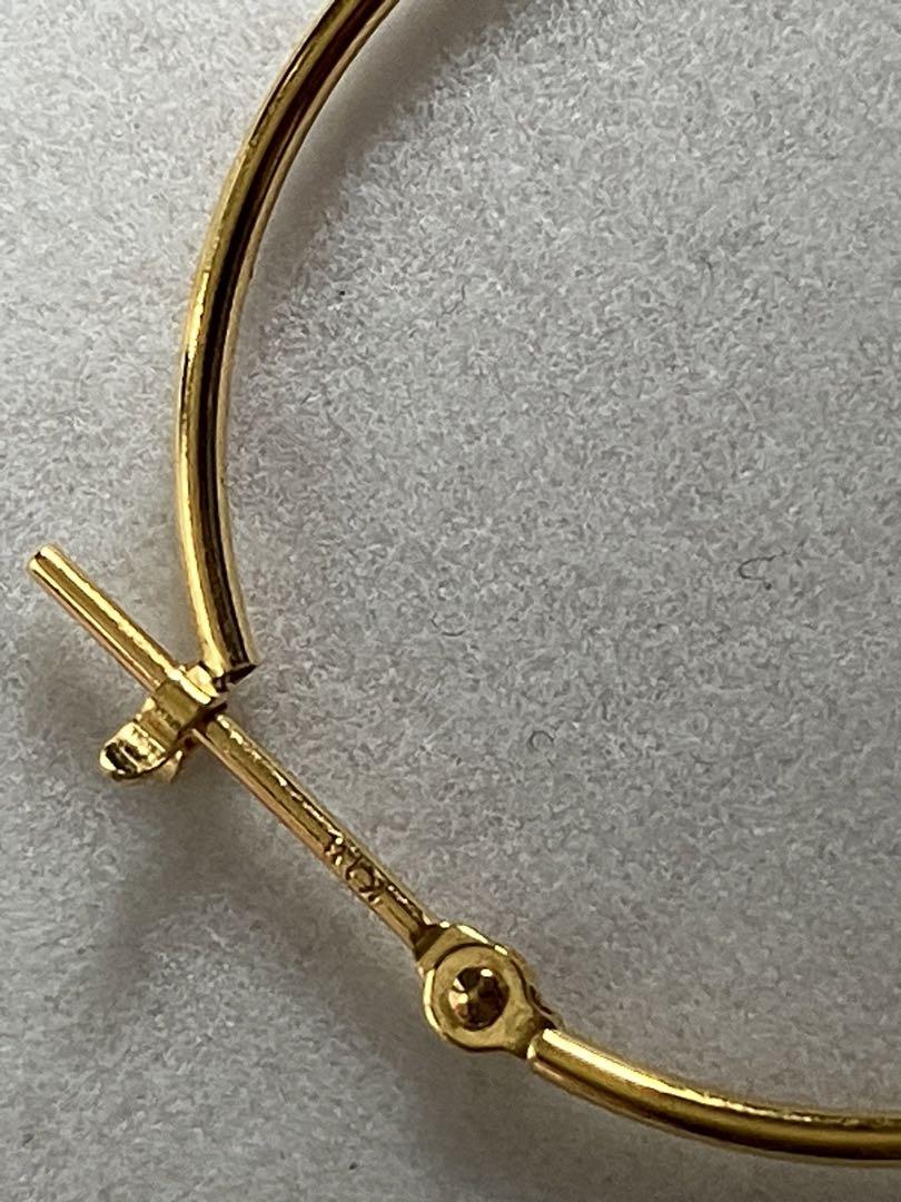 美品　K18 フープピアス