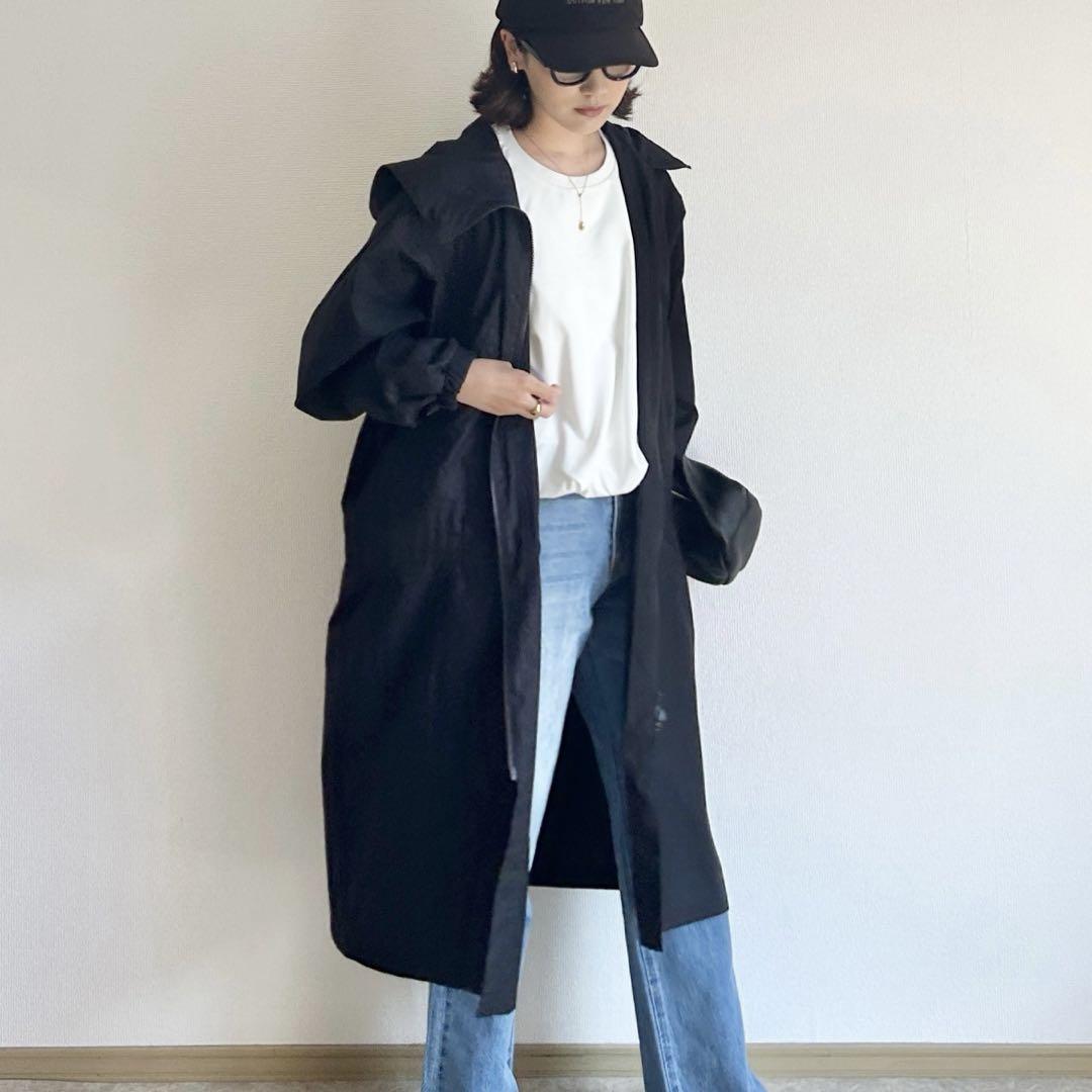 UNIQLO ユニクロ コットンフーデットコート ブラック - メルカリ