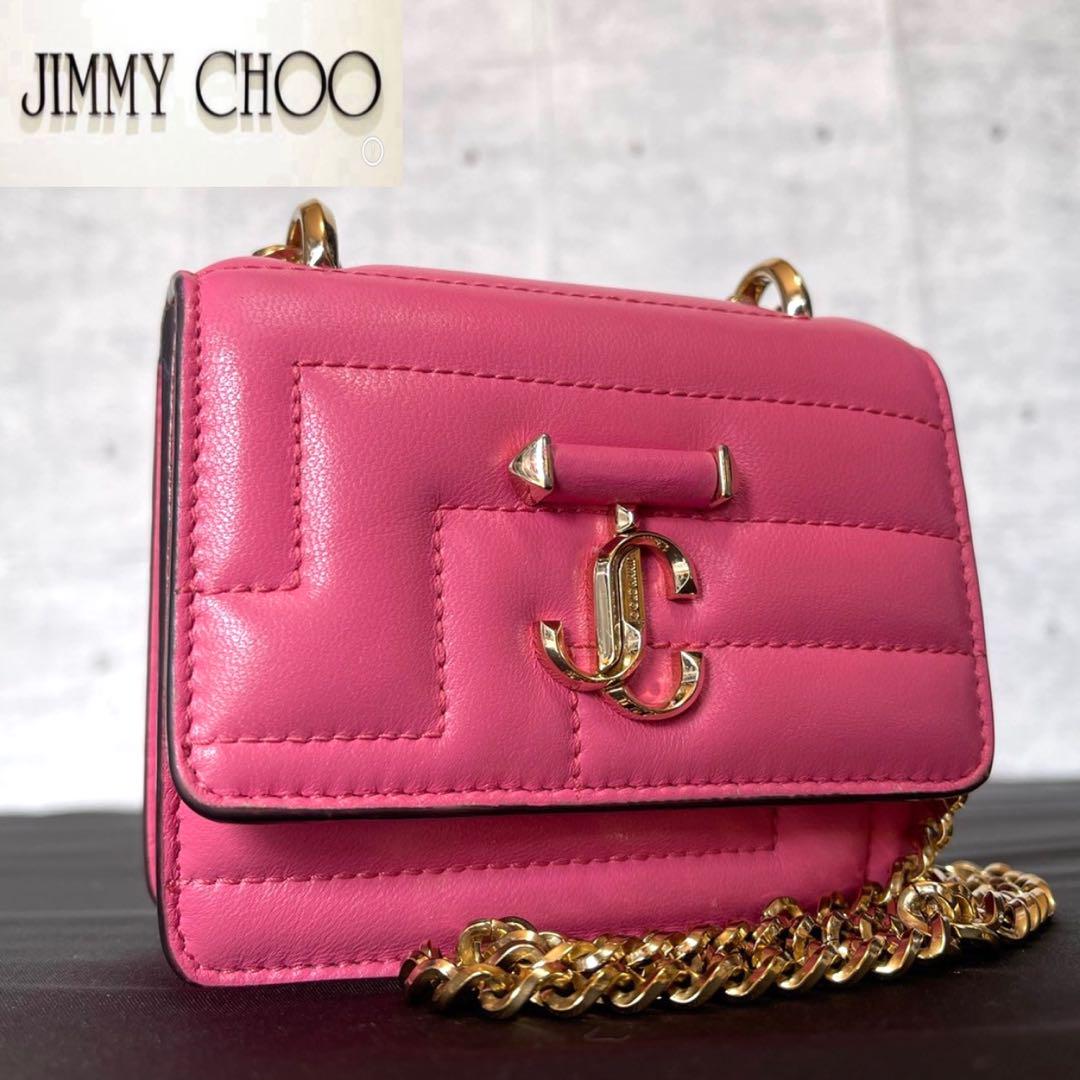 【美品】JIMMY CHOO VARENNE MICRO CANDY PINK