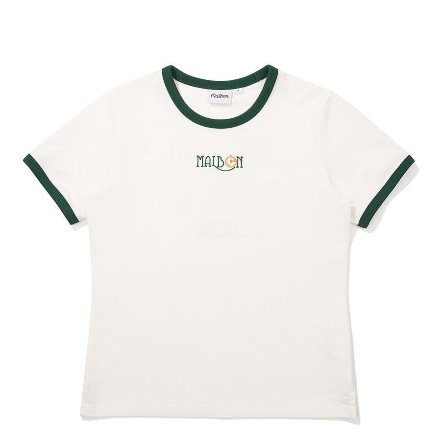 マルボンゴルフ Tシャツ レディース シャツ Malbon Golf 半袖 白L