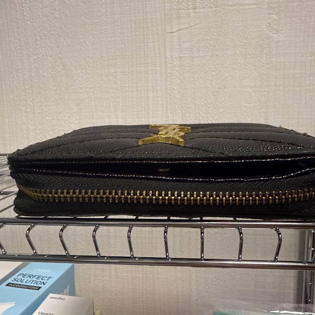 YSL ブラック 二つ折り財布 キルティング