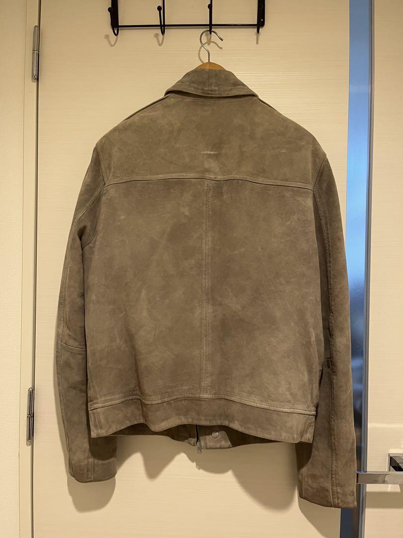 格安人気 ALLSAINTS グレー スエードレザー ジャケット L ジャケット・アウター