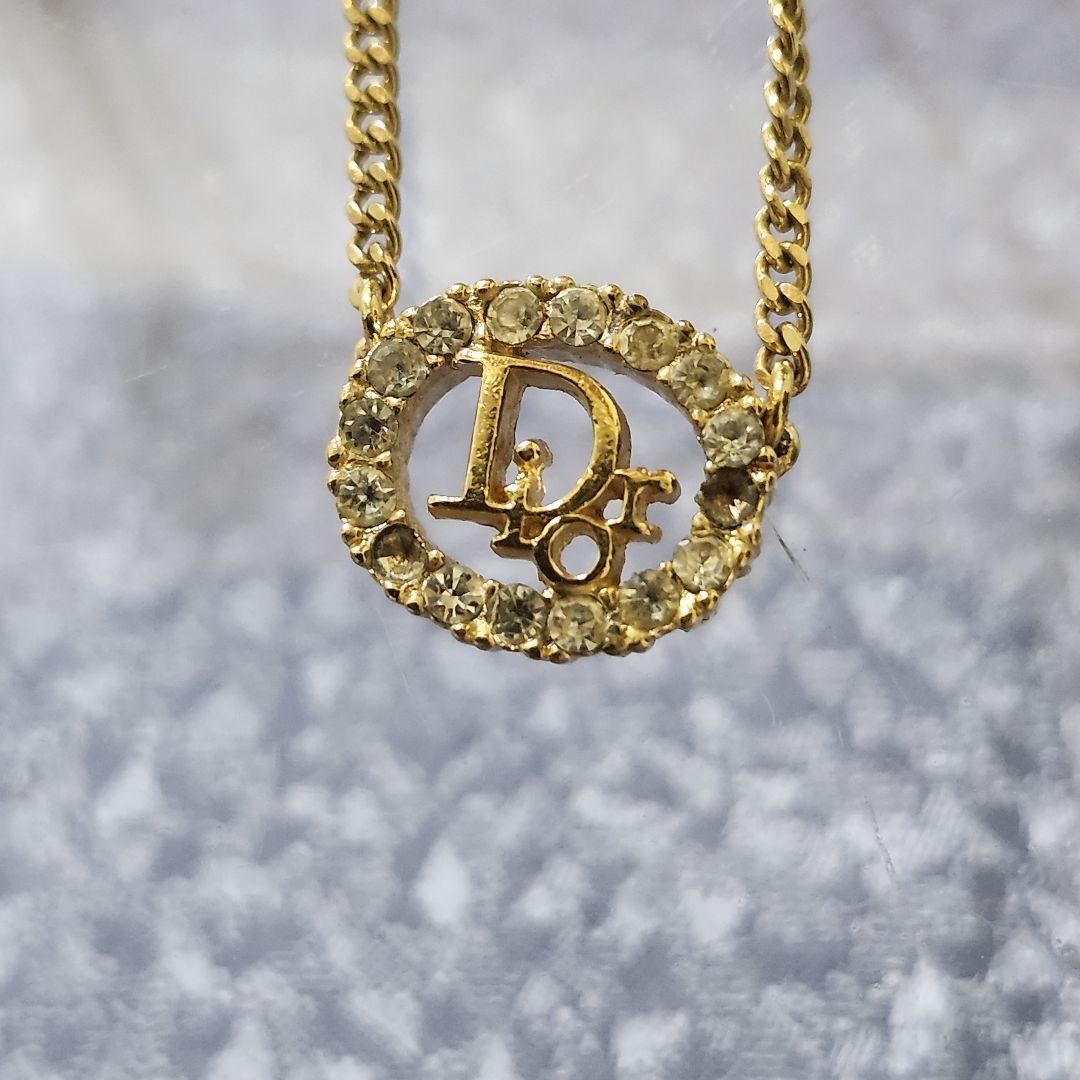 極美品✨ Dior ネックレス CD ロゴ ラインストーン 希少 刻印