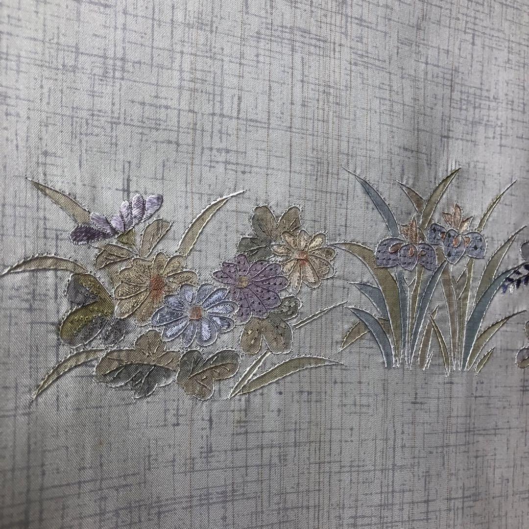SK-092 大島紬 広衿 袷 正絹 残布証明書付き 中国三大刺繍 蘇州 SK-092 大島紬 広衿 袷 正絹 残布証明書付き 中国三大刺繍 蘇州