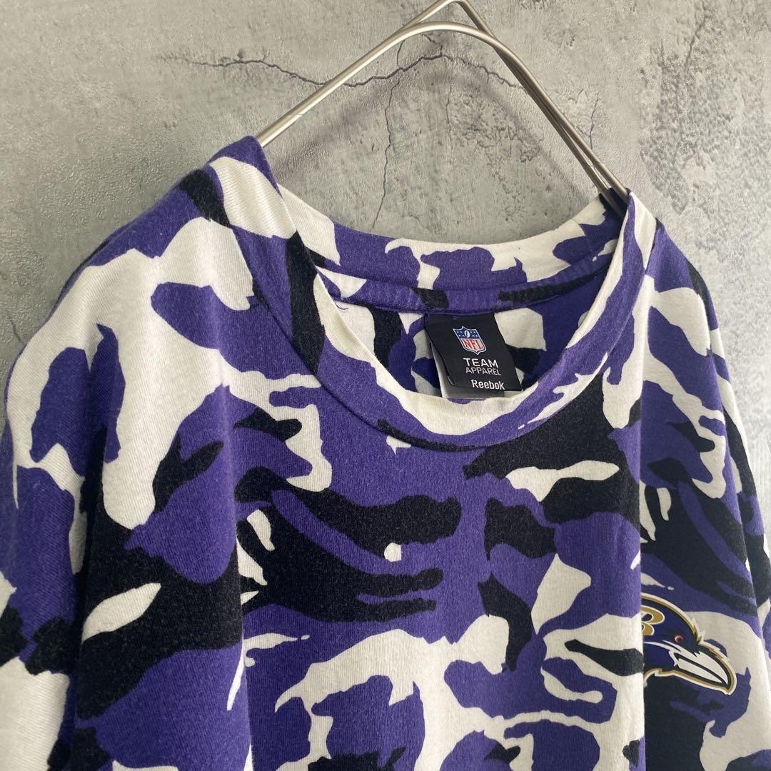 NFL リーボック 古着 総柄 迷彩 Tシャツ 半袖 プリント XXLサイズ