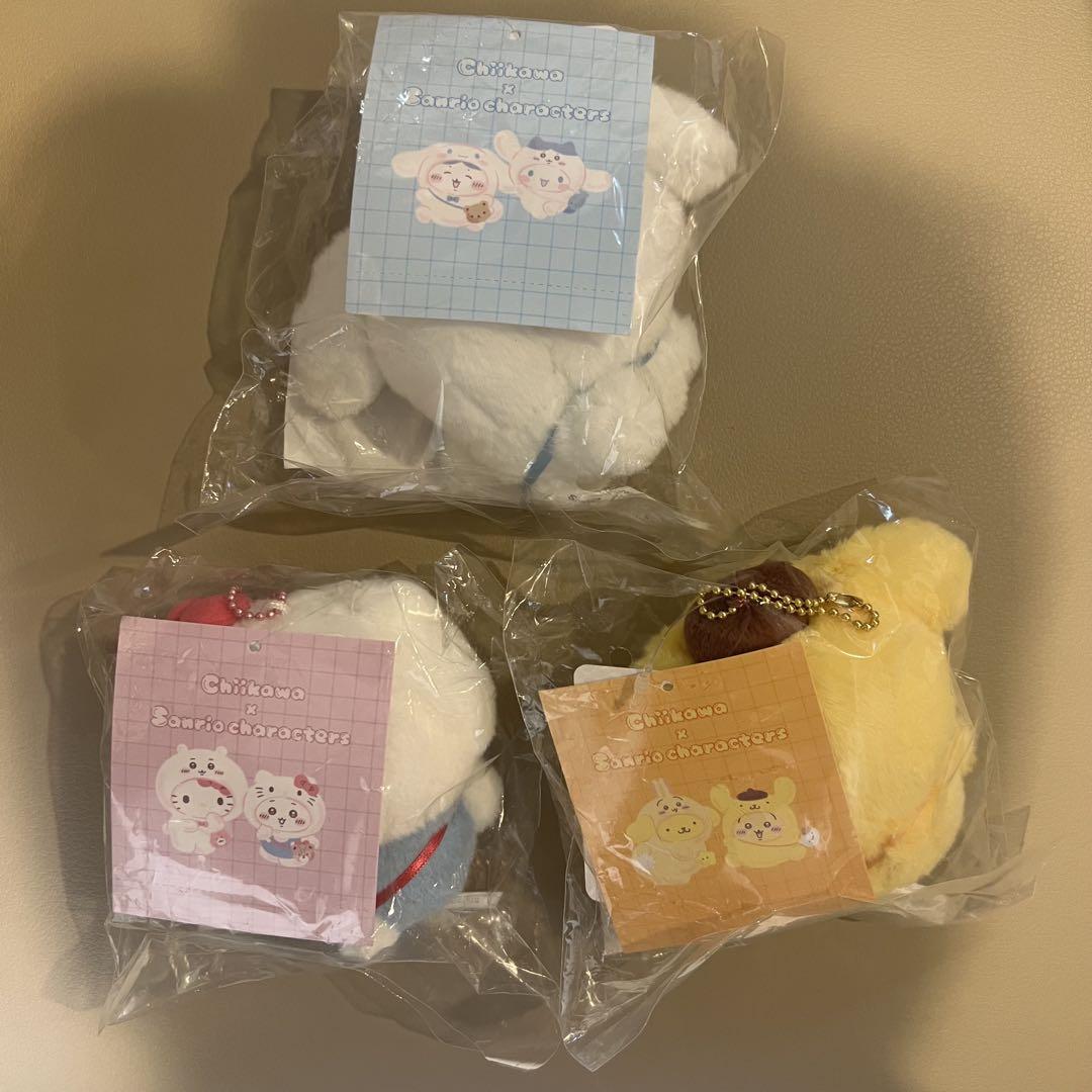サンリオ　ちいかわ　コラボ　マスコット　3点セット