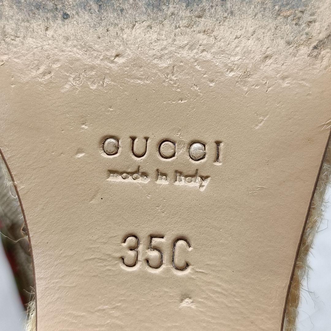 美品 GUCCI エスパドリーユ ハイヒール スカーフ巻 GGキャンバス 35C