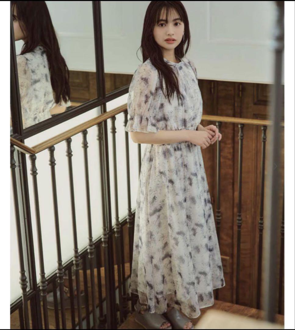 プロポーションニュアンスフラワーシャー リングワンピース