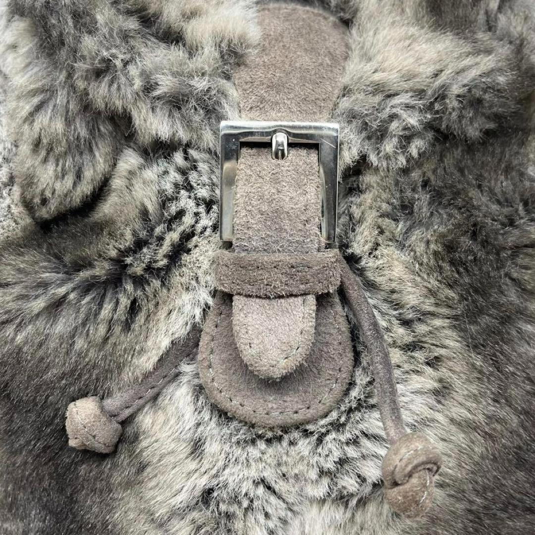 【極美品】FENDI フェンディ リュックサック ミンクファー グレー ズッカ柄