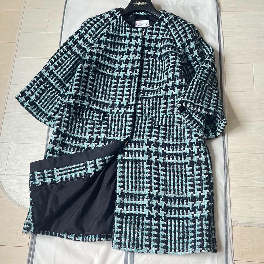 極綺麗‼️現行 ヴァレンティノ 豪華ツイード✨カラーレス コート 極綺麗‼️現行 ヴァレンティノ 豪華ツイード✨カラーレス コート