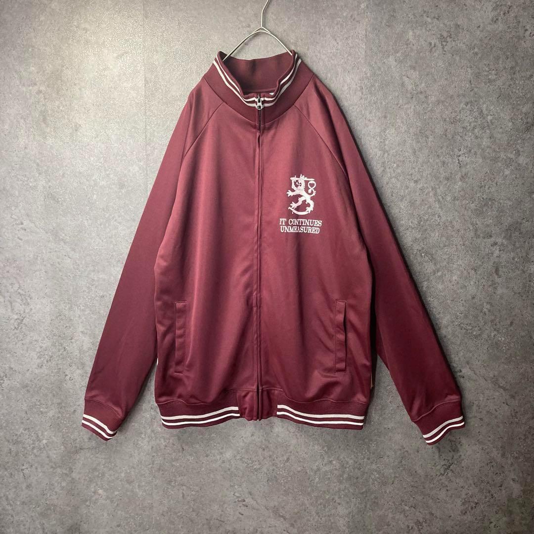 tracksuits トラックジャケット　XL ワインレッド　背面総ロゴ