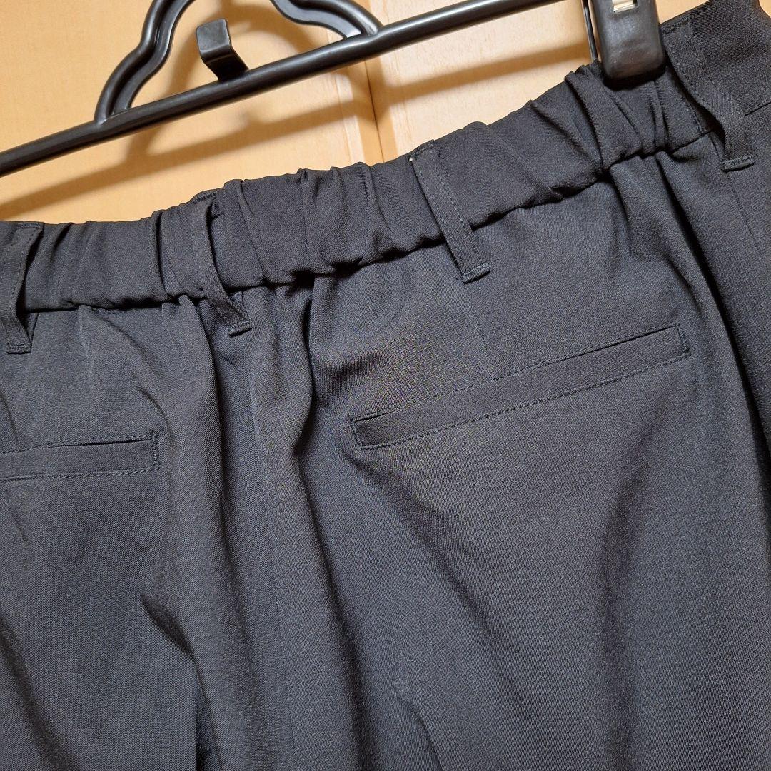 大きいサイズレディース　23号 パンツスーツ　ハイパーストレッチ素材　ブラック
