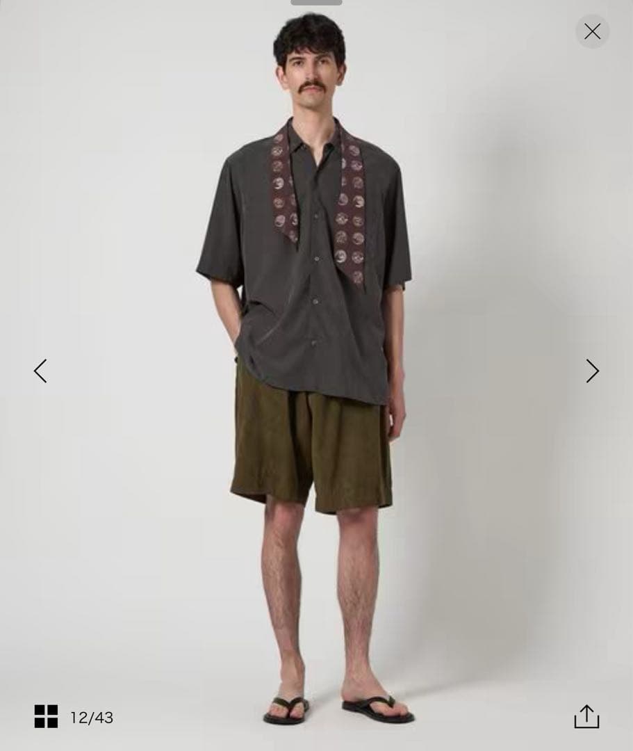 ＜Steven Alan＞ドレープ レギュラーカラー ショートスリーブ シャツ