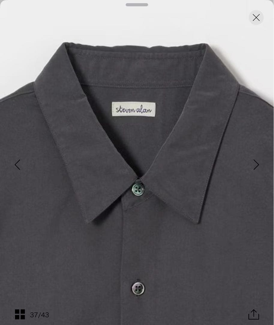 ＜Steven Alan＞ドレープ レギュラーカラー ショートスリーブ シャツ