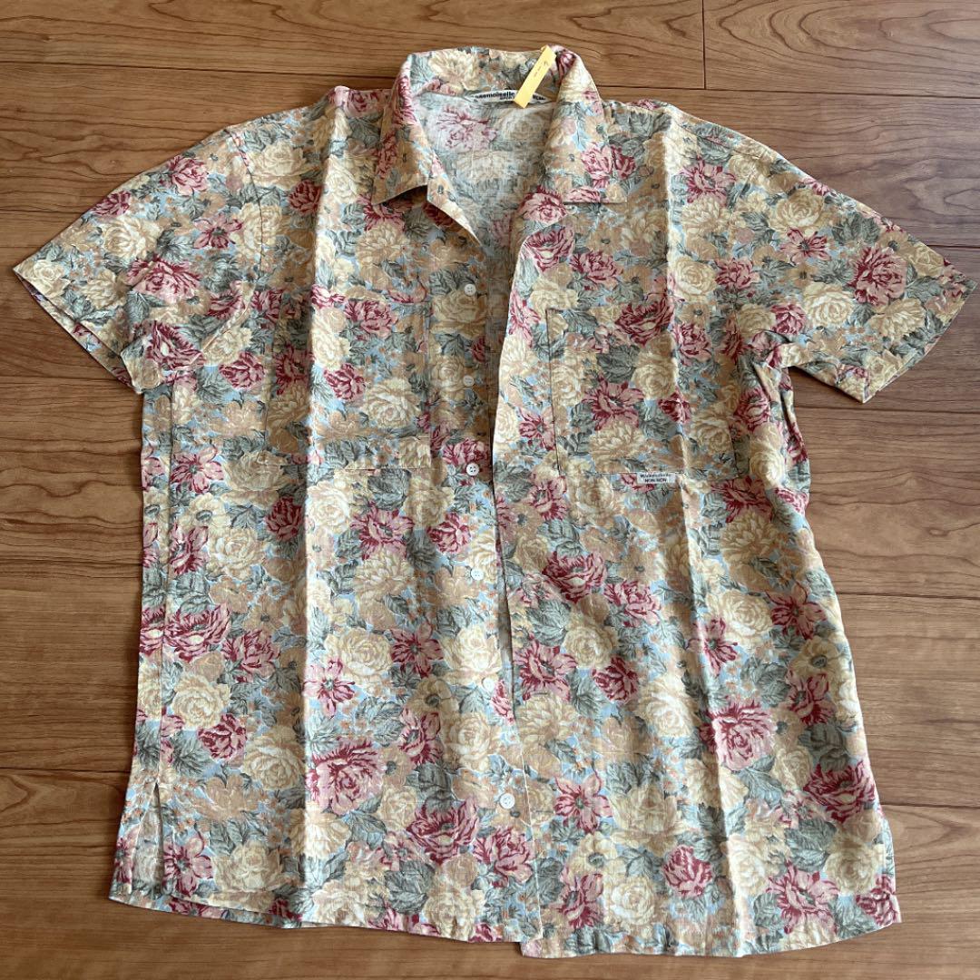マドモアゼルノンノン 麻 花柄シャツ
