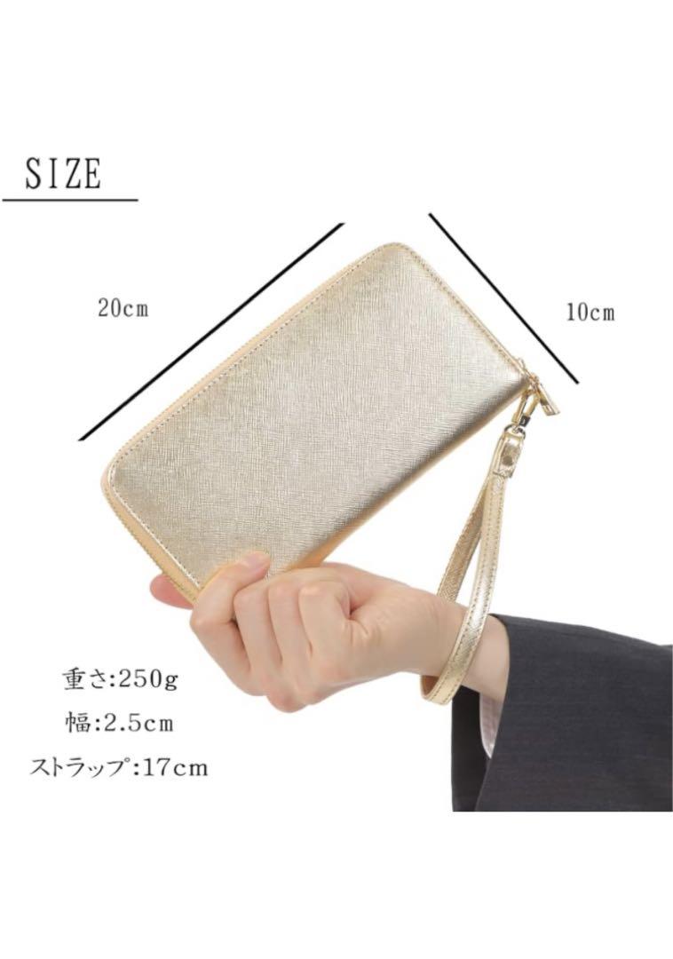 未使用 本革 ゴールド 長財布 - メルカリ