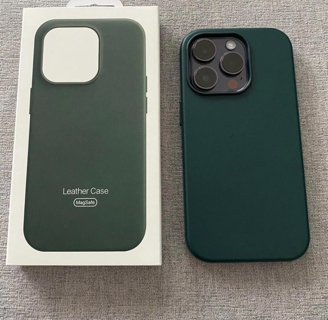 iPhone 13mini レザーケース セコイアグリーン(2) 新品-純正互換品iPhone13miniレザーケース-セコイアグリーンの