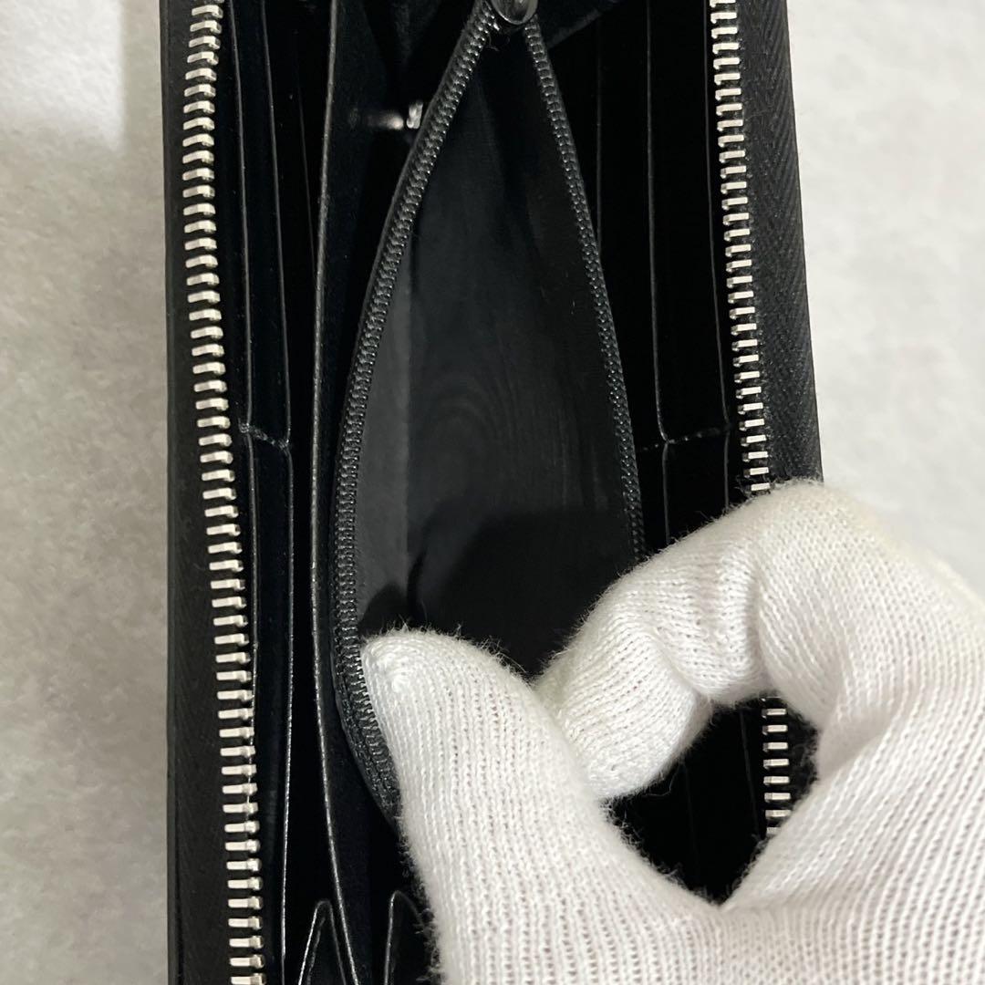 【極美品✨】GUCCI グッチ　ラウンドファスナー　キャンバス　ブラック