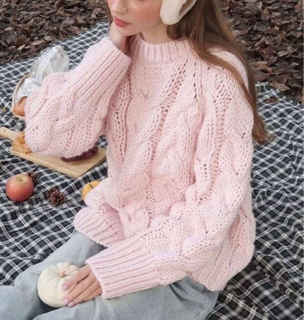 トリートユアセルフvintage like big cable knit レディース